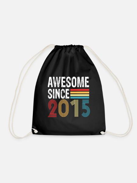 Awesome Since 2015 Geburtstag 2015 Vintage 2015 - Turnbeutel - Schwarz