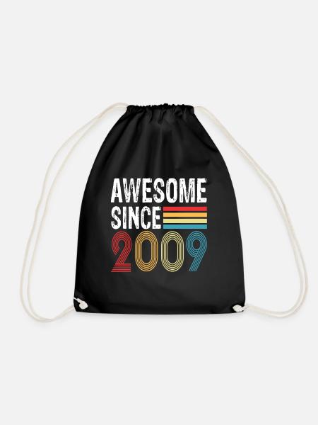 Awesome Since 2009 Geburtstag 2009 Vintage 2009 - Turnbeutel - Schwarz