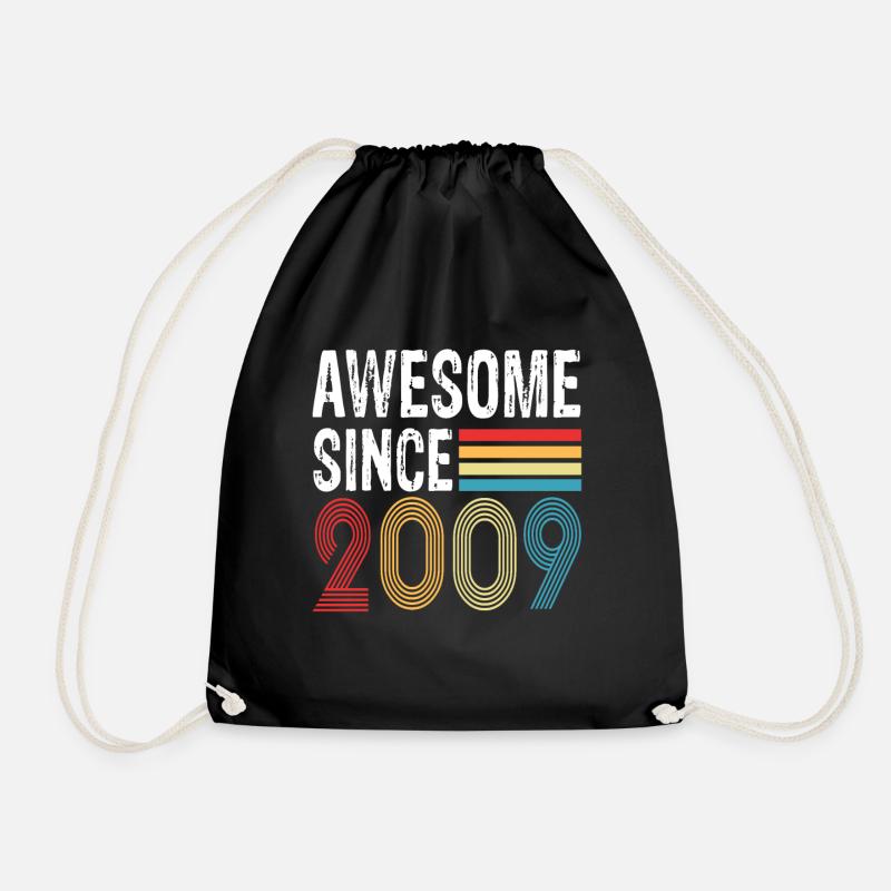 Awesome Since 2009 Geburtstag 2009 Vintage 2009 - Turnbeutel - Schwarz
