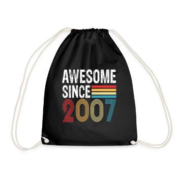 Awesome Since 2007 Birthday 2007 Vintage 2007 - Drawstring Bag - black - Front