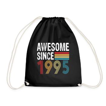Awesome Since 1995 Birthday 1995 Vintage 1995 - Drawstring Bag - black - Front