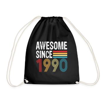 Awesome Since 1990 Geburtstag 1990 Vintage 1990 - Turnbeutel - Schwarz - Vorne