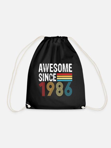 Awesome Since 1986 Geburtstag 1986 Vintage 1986 - Turnbeutel - Schwarz