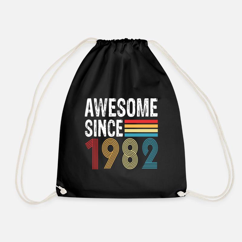 Awesome Since 1982 Geburtstag 1982 Vintage 1982 - Turnbeutel - Schwarz