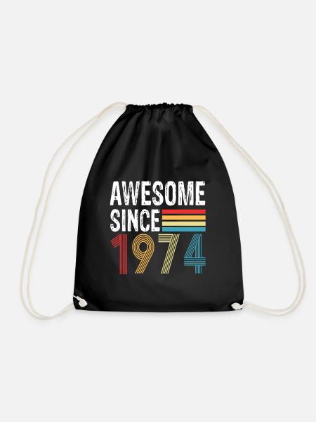 Awesome Since 1974 Geburtstag 1974 Vintage 1974 - Turnbeutel - Schwarz