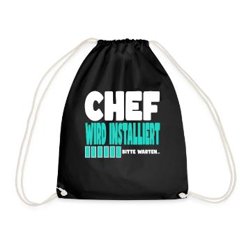 Chef wird installiert - Turnbeutel - Schwarz - Vorne