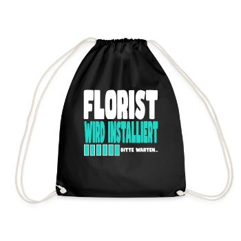 Florist wird installiert - Turnbeutel - Schwarz - Vorne