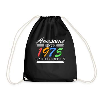 1975 - Fantastic since 1975 - Born in 1975 - Drawstring Bag - black - Front