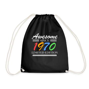 1970 - Fantastisch seit 1970 - Jahrgang 1970 - Turnbeutel - Schwarz - Vorne