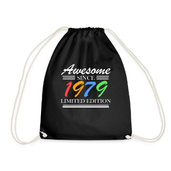 1979 - Fantastisch seit 1979 - Jahrgang 1979 - Turnbeutel - Schwarz - Vorne