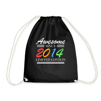 2014 - Fantastisch seit 2014 - Jahrgang 2014 - Turnbeutel - Schwarz - Vorne