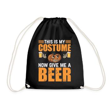 This Is My Costume Now Give Me A Beer I Halloween - Drawstring Bag - black - Front