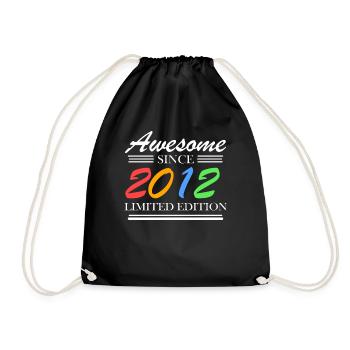 2012 - Fantastisch seit 2012 - Jahrgang 2012 - Turnbeutel - Schwarz - Vorne