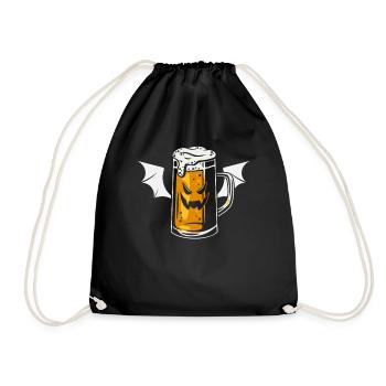 Halloween Beer Vampire I Funny Halloween Vampire - Drawstring Bag - black - Front