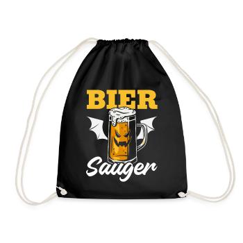Halloween Bier Sauger I Halloween Bier Vampir - Turnbeutel - Schwarz - Vorne