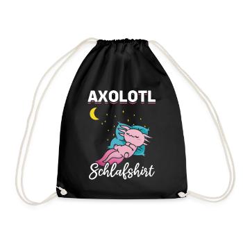 Axolotl Schlafshirt Axolotl Kawaii Cute Axolotl - Turnbeutel - Schwarz - Vorne
