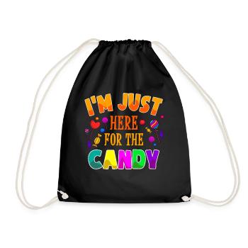 I'm Just Here For The Candy Sweets Halloween - Drawstring Bag - black - Front