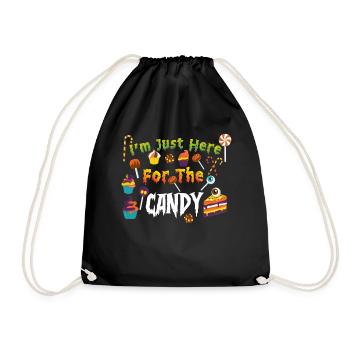 I'm Just Here For The Candy Sweets Halloween - Drawstring Bag - black - Front