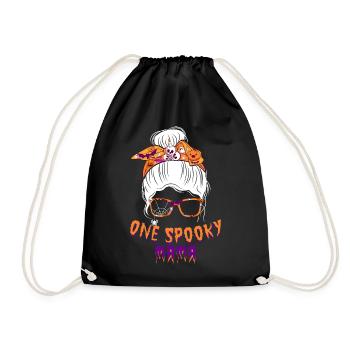 A Creepy Mom Mother Pumpkin Halloween - Drawstring Bag - black - Front