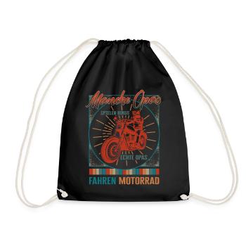 Manche Opas Spielen Bingo Echte Opas Fahren - Drawstring Bag - black - Front