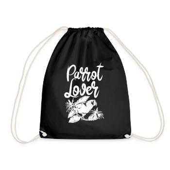 Parrot Lover Parrots Pet Sweet Animal - Drawstring Bag - black - Front