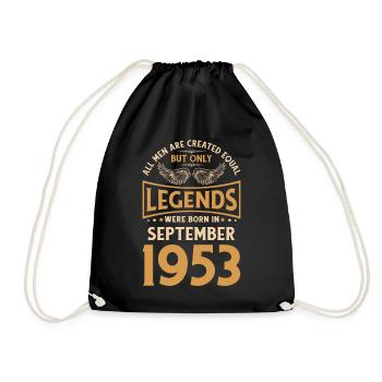 70th birthday The legends were born in September 19 - Drawstring Bag - black - Front