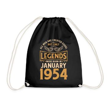 Geburtstag Legenden wurden im Januar 1954 geboren - Turnbeutel - Schwarz - Vorne