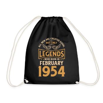 Geburtstag Legenden wurden im Februar 1954 geboren - Turnbeutel - Schwarz - Vorne