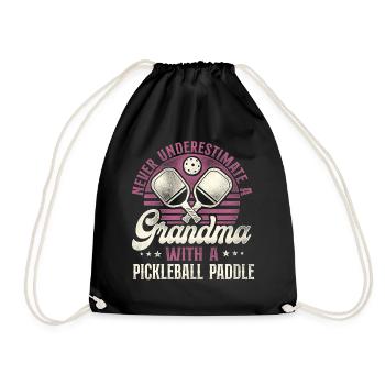 Pickleball Grandma Retro Never - Turnbeutel - Schwarz - Vorne
