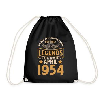Geburtstag Legenden wurden im April 1954 geboren - Turnbeutel - Schwarz - Vorne