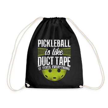 Pickleball Pickleball Is Like Duct - Drawstring Bag - black - Front
