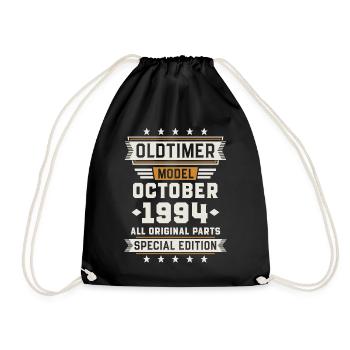 Oldtimer Oktober 1994 Geburtstag Geschenk - Turnbeutel - Schwarz - Vorne