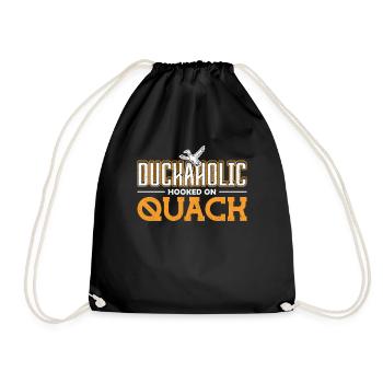 Duckaholic hooked on Quack Entenjagd - Turnbeutel - Schwarz - Vorne