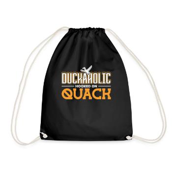 Duckaholic hooked on Quack Entenjagd - Turnbeutel - Schwarz - Vorne