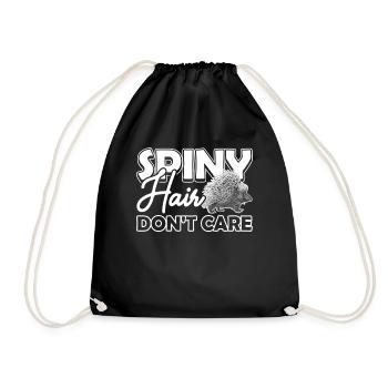 Stachlige Spiny Hair dont Care Stachelschwein - Turnbeutel - Schwarz - Vorne