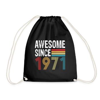 Awesome Since 1971 Birthday 1971 Vintage 1971 - Drawstring Bag - black - Front