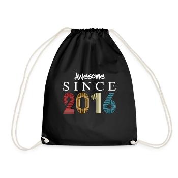 Awesome Since 2016 Birthday 2016 Vintage 2016 - Drawstring Bag - black - Front