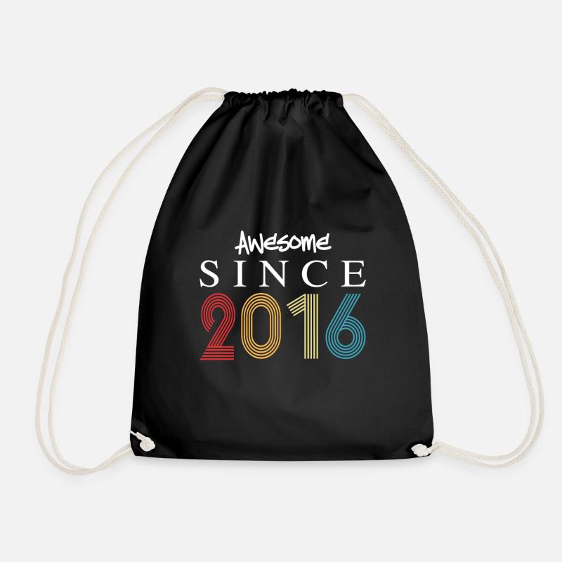 Awesome Since 2016 Birthday 2016 Vintage 2016 - Drawstring Bag - black