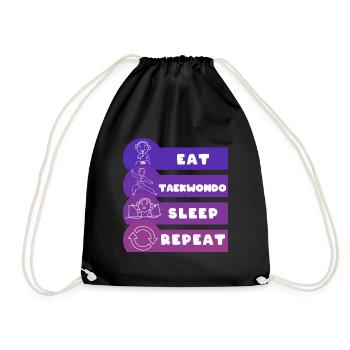 Manger Taekwondo Sommeil Répéter arts martiaux - Sac de sport léger - noir - Devant