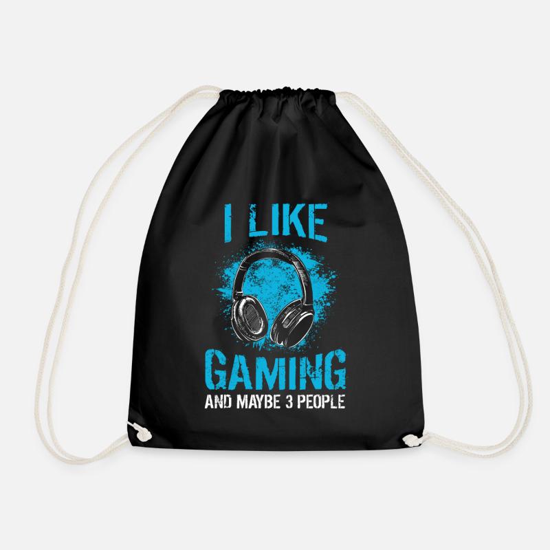 Gamer Saying - Boys Video Games & Gaming - Drawstring Bag - black