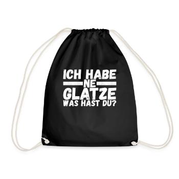 Glatze Glatzkopf - Turnbeutel - Schwarz - Vorne