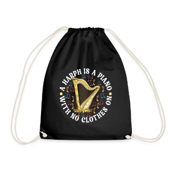 Harp Harp Player - Drawstring Bag - black - Front