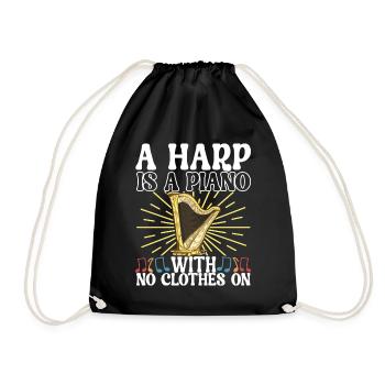 Harp Harp Player - Drawstring Bag - black - Front