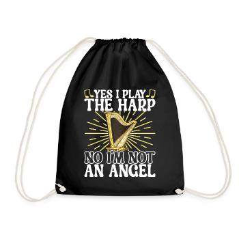Harp Harp Player - Drawstring Bag - black - Front