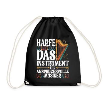 Harfe Harfenspieler - Turnbeutel - Schwarz - Vorne