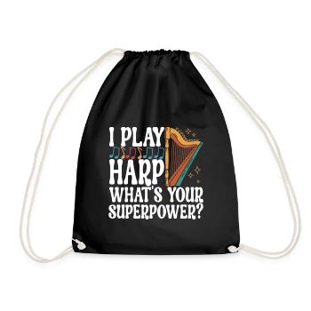 Harp Harp Player - Drawstring Bag - black - Front