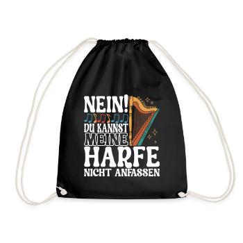 Harfe Harfenspieler - Turnbeutel - Schwarz - Vorne