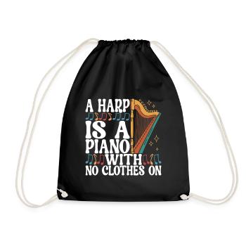 Harp Harp Player - Drawstring Bag - black - Front