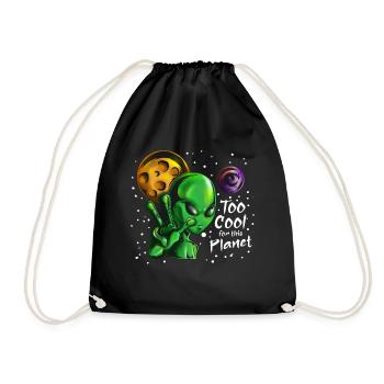 All Alien zeigt Peace Spruch zu Cool für Planet - Turnbeutel - Schwarz - Vorne