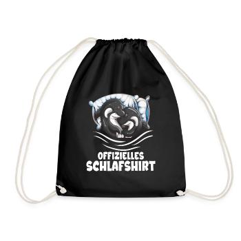 Schlafshirt Orca Paar Kinder Erwachsene Schafen - Turnbeutel - Schwarz - Vorne